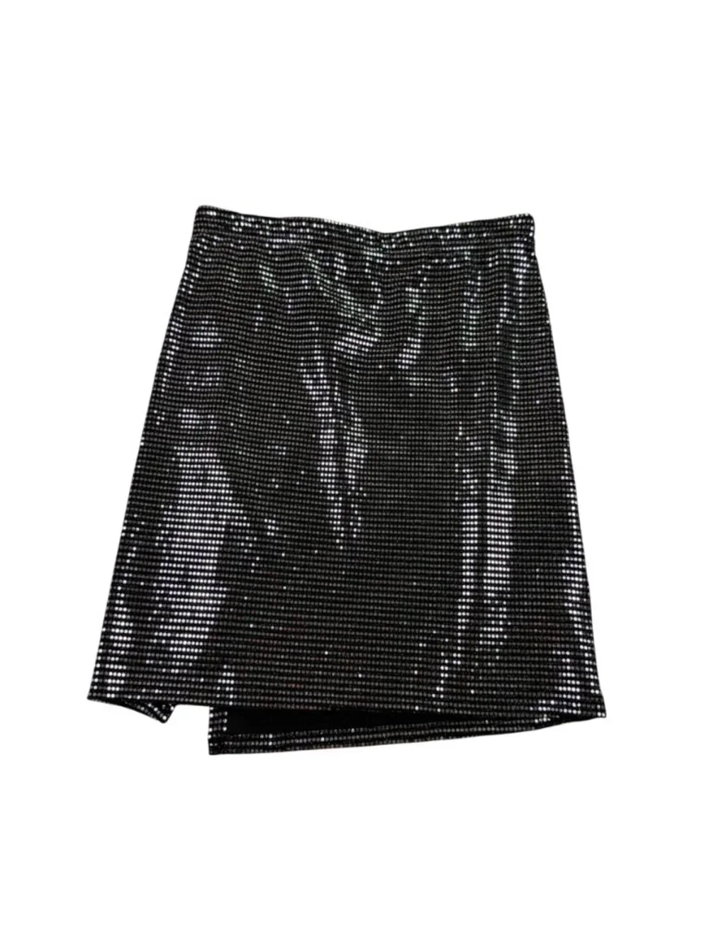 Sincerely Jules Womens Silver Lurex Sequined Crop Top & Skirt Set Size S